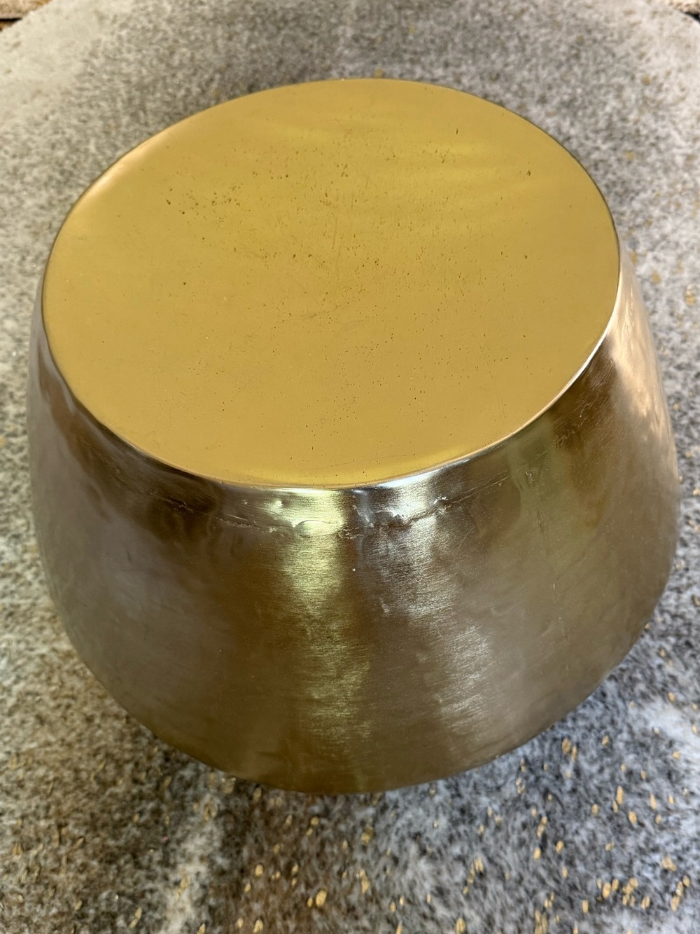 Metallic Round Accent Stool / Table - Gold Tone 14 ‘W from top x18 Tall - Picture 14 of 16